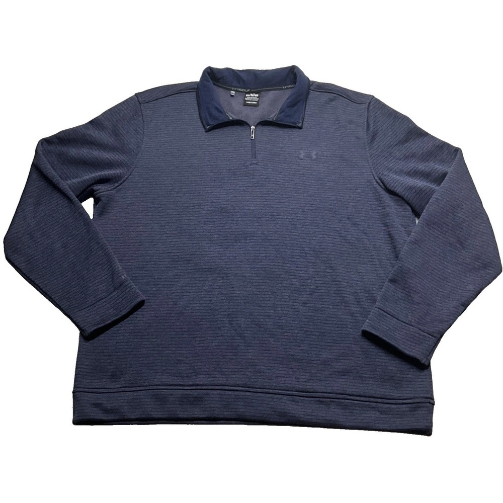 Under Armour Pullover Mens XL Blue HeatGear 1/4 Zip‎ Long Sleeve Athletic Top